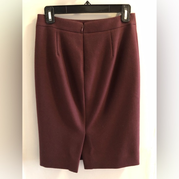 J Crew Number 2 Pencil Skirt Maroon Double-Serge Wool - Picture 5 of 8